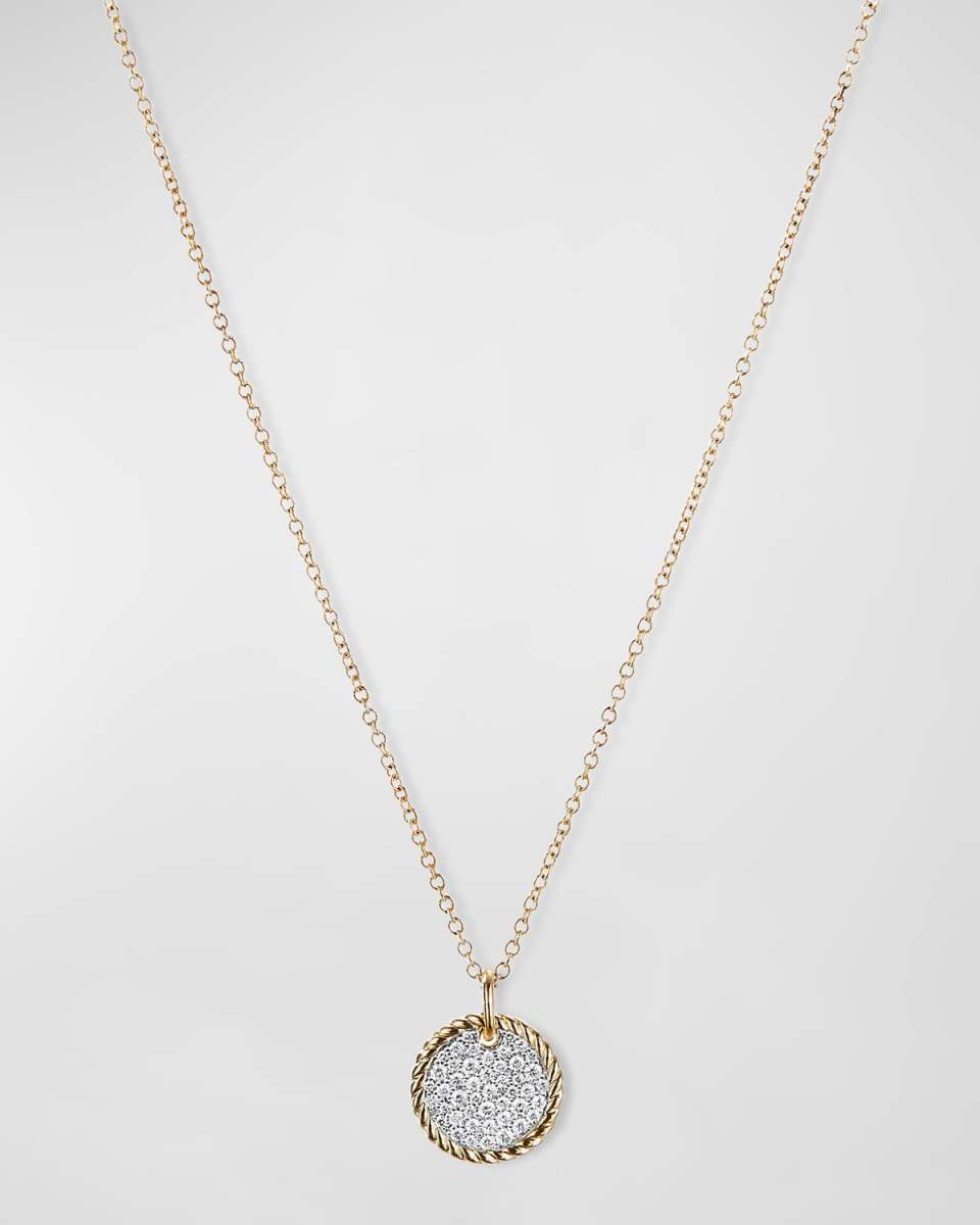 Cable Collectibles Pave Charm Necklace with Diamonds in 18k Gold